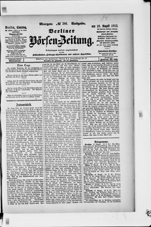 Berliner Börsen-Zeitung vom 18.08.1912