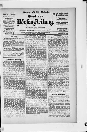 Berliner Börsen-Zeitung vom 20.08.1912