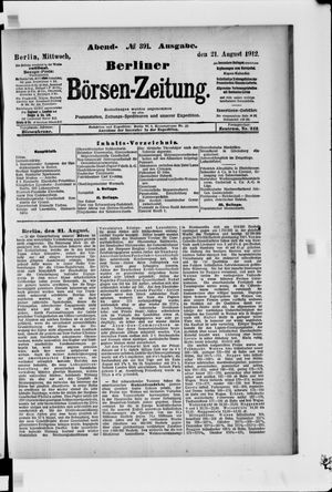 Berliner Börsen-Zeitung vom 21.08.1912