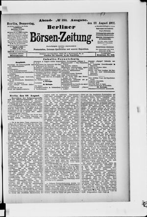 Berliner Börsen-Zeitung vom 22.08.1912