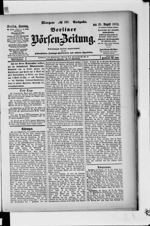 Berliner Börsen-Zeitung vom 25.08.1912