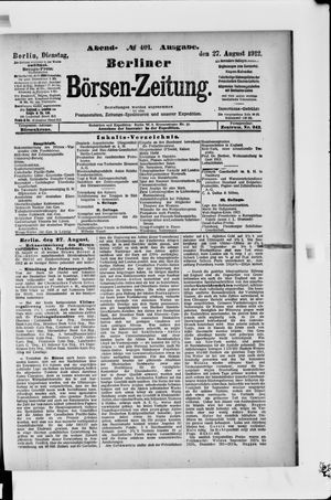 Berliner Börsen-Zeitung on Aug 27, 1912