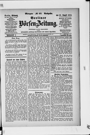 Berliner Börsen-Zeitung vom 28.08.1912