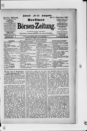 Berliner Börsen-Zeitung vom 04.09.1912