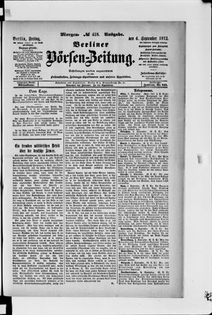 Berliner Börsen-Zeitung vom 06.09.1912
