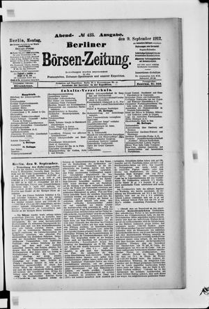 Berliner Börsen-Zeitung vom 09.09.1912