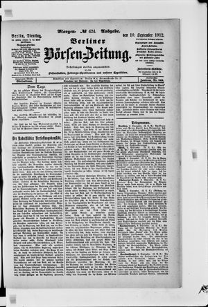 Berliner Börsen-Zeitung vom 10.09.1912