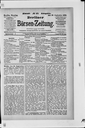 Berliner Börsen-Zeitung vom 10.09.1912