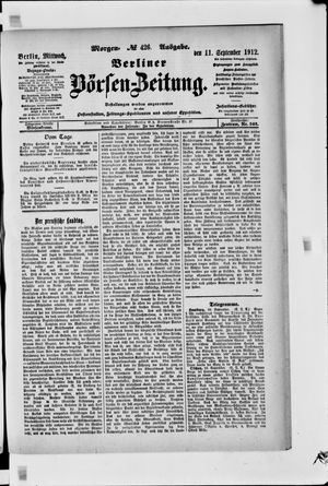 Berliner Börsen-Zeitung vom 11.09.1912