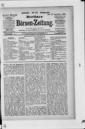 Berliner Börsen-Zeitung on Sep 11, 1912