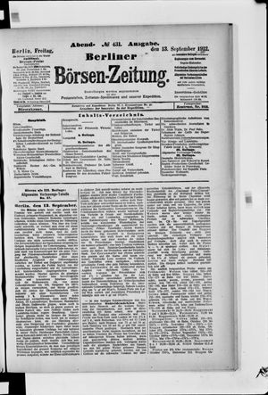 Berliner Börsen-Zeitung vom 13.09.1912