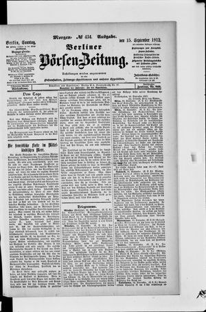 Berliner Börsen-Zeitung vom 15.09.1912
