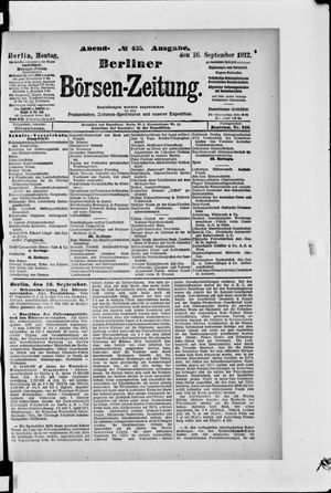 Berliner Börsen-Zeitung vom 16.09.1912