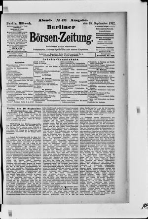 Berliner Börsen-Zeitung vom 18.09.1912