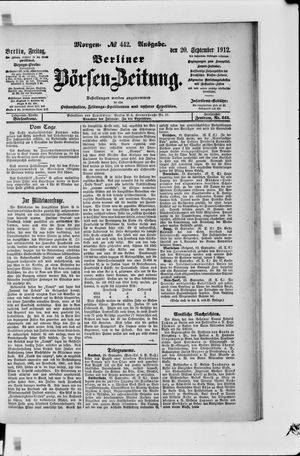 Berliner Börsen-Zeitung vom 20.09.1912