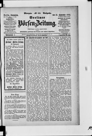 Berliner Börsen-Zeitung vom 21.09.1912