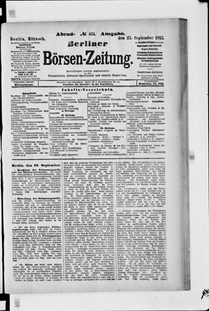Berliner Börsen-Zeitung vom 25.09.1912