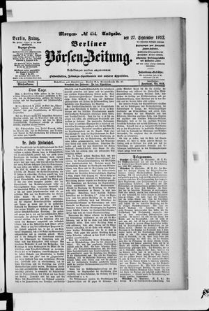 Berliner Börsen-Zeitung vom 27.09.1912