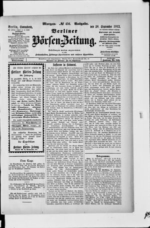 Berliner Börsen-Zeitung on Sep 28, 1912