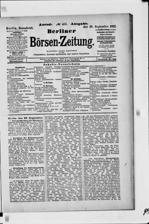 Berliner Börsen-Zeitung on Sep 28, 1912