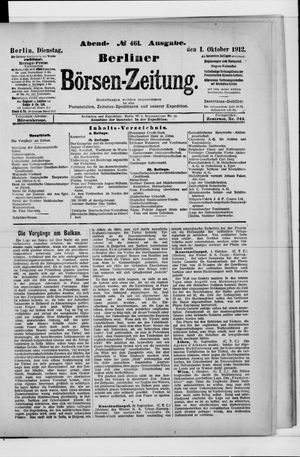 Berliner Börsen-Zeitung vom 01.10.1912