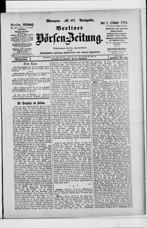 Berliner Börsen-Zeitung vom 02.10.1912