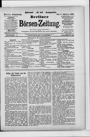 Berliner Börsen-Zeitung vom 05.10.1912