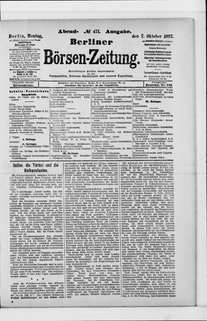 Berliner Börsen-Zeitung vom 07.10.1912
