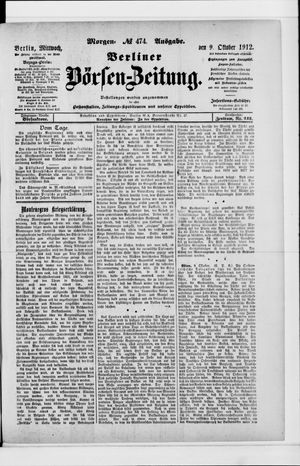 Berliner Börsen-Zeitung vom 09.10.1912