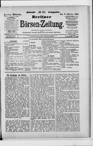 Berliner Börsen-Zeitung vom 09.10.1912