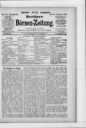 Berliner Börsen-Zeitung on Oct 12, 1912