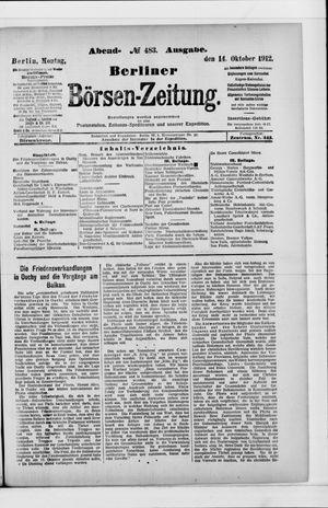 Berliner Börsen-Zeitung vom 14.10.1912