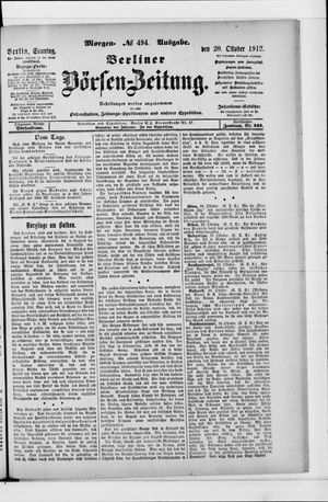 Berliner Börsen-Zeitung vom 20.10.1912