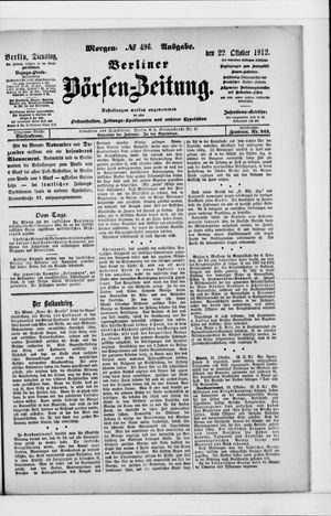 Berliner Börsen-Zeitung vom 22.10.1912