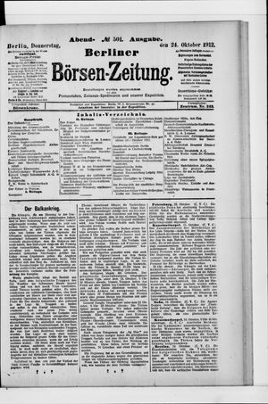 Berliner Börsen-Zeitung vom 24.10.1912