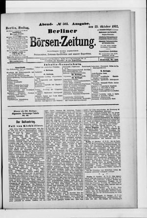 Berliner Börsen-Zeitung vom 25.10.1912