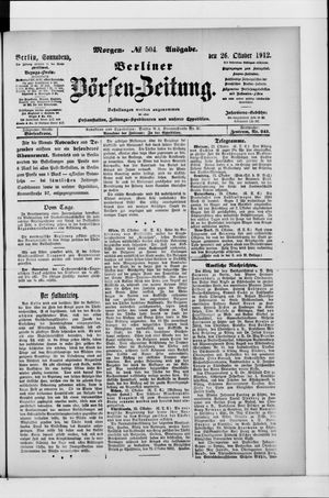 Berliner Börsen-Zeitung vom 26.10.1912