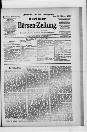 Berliner Börsen-Zeitung vom 26.10.1912