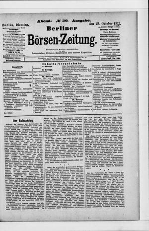 Berliner Börsen-Zeitung vom 29.10.1912