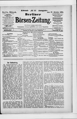 Berliner Börsen-Zeitung vom 30.10.1912