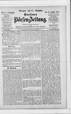 Berliner Börsen-Zeitung vom 31.10.1912