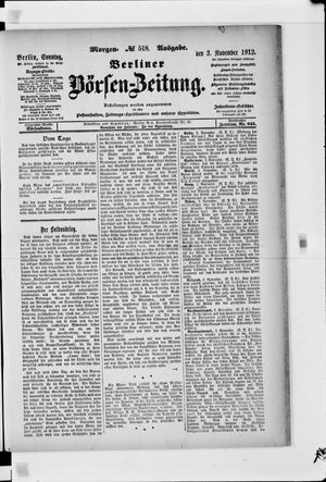 Berliner Börsen-Zeitung vom 03.11.1912