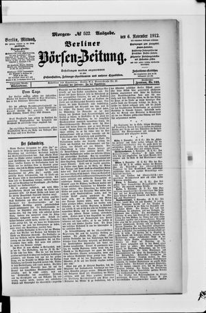 Berliner Börsen-Zeitung vom 06.11.1912
