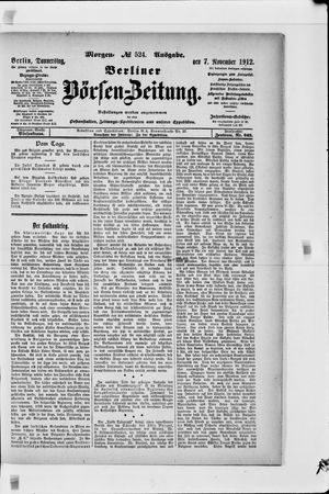 Berliner Börsen-Zeitung vom 07.11.1912