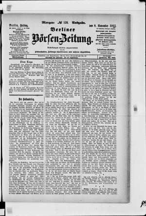 Berliner Börsen-Zeitung vom 08.11.1912