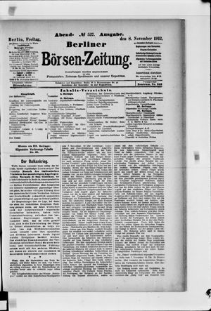 Berliner Börsen-Zeitung vom 08.11.1912