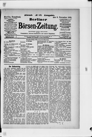 Berliner Börsen-Zeitung vom 09.11.1912