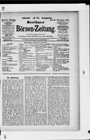 Berliner Börsen-Zeitung vom 11.11.1912