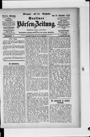 Berliner Börsen-Zeitung vom 13.11.1912