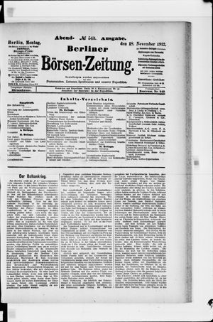 Berliner Börsen-Zeitung vom 18.11.1912